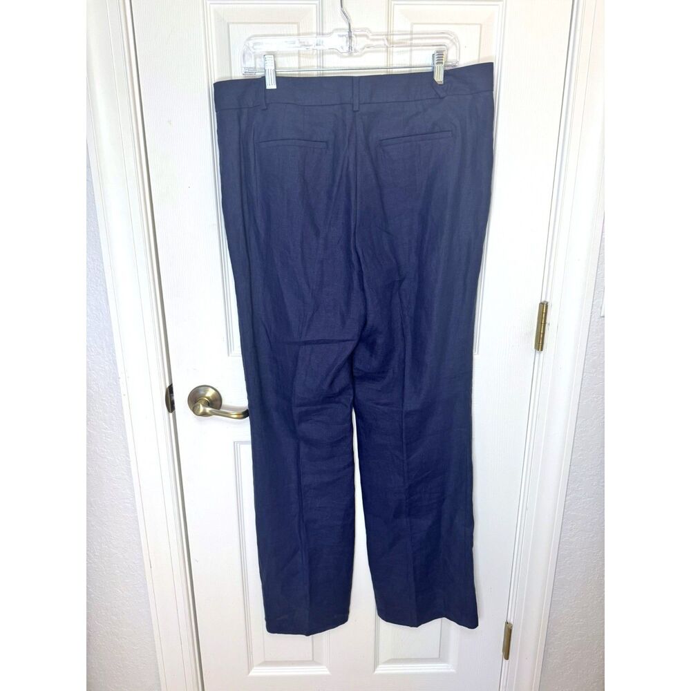 Navy Linen Windsor Trousers by Talbots - New Size 12